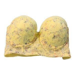 Jessica Simpson yellow sexy Lace underwire bustier look convertible Bra size 34B